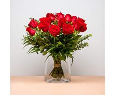 Ramo de 18 Rosas - Versalles - Envío de Ramos de Flores Naturales a Domicilio 24h Gratis - Flores Frescas - Tarjeta dedicatoria incluida de Regalo - Caja Especial para Ramos de Flores Naturales…