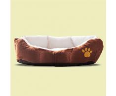 Yihya Adorable óvaloForma Suave Calentar Interior Mascota Puppy Cueva Felpa Perros Casa Choza Cachorro Gato Gatito Gato Cama Basket con Desmontable Nido Pad Mat - Marrón / Tamaño Pequeña: 46*42cm