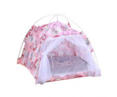 TuToy Plegable Mascota Perro Gato Cachorro Casa Cama Tienda De Campaña Perrera Tipi Jugar Mat Pad Plegable Cama Mat - Blanco - M