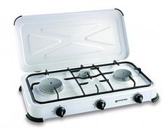 Kemper Group 104982 hobs - Placa (Mesa, Gas, Acero inoxidable, Color blanco, Giratorio)