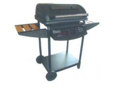 Lapillo cdf04750 barbacoa a gas con tapa, 2 Fuegos, acero, negro