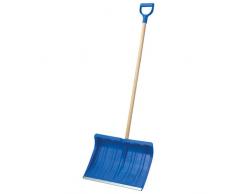 Turk 48505 - Pala de nieve con borde de aluminio (plástico, 50 cm, mango de madera de 110 cm), color azul