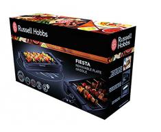 Russell Hobbs Fiesta - Plancha de Cocina Eléctrica (2400 W, Apta Lavavajillas, Bandeja Goteo, Negro) - ref. 22550-56