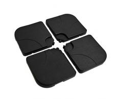 Outsunny Base de Sombrilla o Pie para Parasol Tipo Soporte de 4 Piezas de plástico Negro