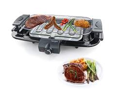 HengBO Barbacoa Grill Eléctrica de Mesa, Superficie de Grill 44 x 22 cm, 2000W, Negro