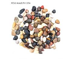 500 g Rayos de Río Guijarros Pulidos Naturales Piedra de Adoquín Grande y Pequeña Piedra de Colores para Pavimentación de Jardín, Acuarios, Paisajismo ,1-3 cm /2-4 cm/ 4-6 cm