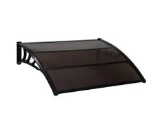 UnfadeMemory Marquesina para Puertas y Ventanas,Tejadillo de protección,Marquesina Toldo para Zonas Residenciales y Comerciales,Plástico (120x100cm, Negro)