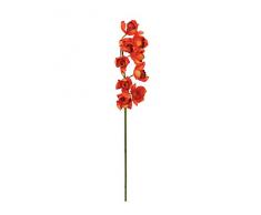 Rama de orquídea Cymbidium artificial, toque real, rojo -naranja, 90 cm - flor artificial / planta sintética - artplants