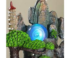 Estatuas Fuente de Agua de Resina,Fengshui decoración Interior Fuente de Agua del jardín de rocalla Fuentes de Mesa de Interior F 鞥 s se Fuente Bonsai Decoracion Bonsai-Resin Fountain 11.4pulgada