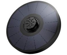 OMORC Bomba Fuente Solar, Bomba de Agua Solar, Fuente Solar Jardín Mejorada con Boquilla 4 en 1 y 2 Esponjas de Filtro, 4 Modos de Rociado de Agua para Baño de Pájaros, Acuario y Decoración de Jardín