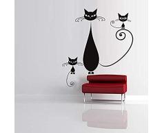 Pegatinas De Pared Diy Extraíble Vinilo Gato Madre Gatitos Pegatinas Sala De Estar Sofá Fondo Murales 59X65cm