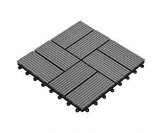 Nishore 11 Unidades Suelo Exterior de WPC, Baldosas Terraza Exterior para Porche Patios Balcones Baños Piscina o SPA, Agua y Duraderas, 30 x 30cm 1m²