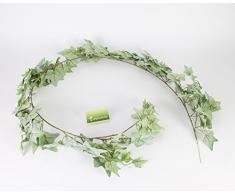 Guirnalda de hiedra artificial, plata-verde, 175 cm - Yedra decorativa / Guirnalda sintética - artplants