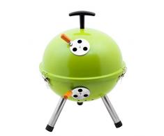Kamino-Flam Mini-Bola BBQ con Tres Patas Barbacoa Redonda, Verde