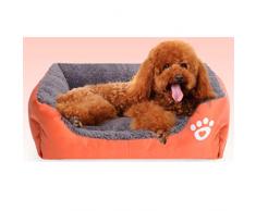 Yihya Lavable Lindo Cuadrado Naranjos Suave Calentar Mascotas Pet Perros Casa Choza Cachorro Gato Cama Doggy Doghouse Cojín Basket (Tamaño Mediano: 58 * 45 * 14cm)