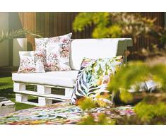 SUENOSZZZ-ESPECIALISTAS DEL DESCANSO Cojín Respaldo para Sofas de palets, cojin Chill out Relleno con Espuma y enfundado en Polipiel Color Blanco