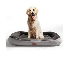 Bedsure Cama Perro Grande Lavable XL - Colchon Perro Cómoda de Felpa Muy Suave - Sofá de Perro 110x76x18cm,Gris