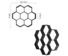 El Moho 1pc DIY Flor de la Forma del hexágono Paseo Fabricante del escalonamiento de Piedra concreto del Molde Reutilizable Patio Camino del Fabricante del Molde del césped del jardín Loseta