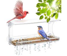 UPP® comedero de pájaros Exterior para Ventana I alimentador de Aves, observa los pájaros Desde la Ventana I pajarera Transparente, con 4 ventosas