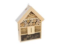 MAZUR International - Casa de insectos de madera para hotel y abeja, caja de nido, refugio de mariposas, jardín para guardar insectos