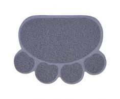 KINGCOO Estera de Arena para Gato, Impermeable Antideslizante Garra Conformado Alfombrilla para Arenero Estera para Caja de Arena de Mascotas,PVC,30cm x 40 cm (Gris)
