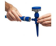 Tatay 20501 Aspersor rotativo con pincho para riego de Superficies Medianas hasta 135 m² plástico Anti-UV, Azul, 8 x 6,6 x 21.5 cm