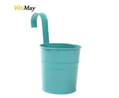Weimay 4Jardineras Colgantes Jardineras Cuboras de Flores metálicas (1 Pieza, Verde)