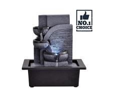 MonthYue Fuentes Decorativas Fuentes De Agua para Interiores Artesanías De Resina Regalos Fuente De Feng Shui Fuente De Escritorio para El Hogar