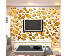 N/A Home For 3D - Adhesivo decorativo para pared, diseño ovalado de piedra de adoquín