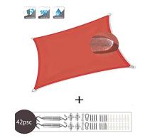 XXJF Toldo Vela De Toldos Exterior Rectangular Protección UV para Resistente E Lmpermeable,toldo Vela De Patio Exteriores Jardín Exteriores, Jardín (Color : Orange Red, tamaño : 2.5x4m)
