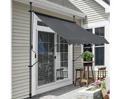 [pro.tec] Toldo articulado con armazón - Gris - 150 x 120 x 200-300 cm - Toldo Enrollable terraza balcón - Protector de Sol - Parasol