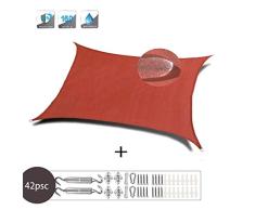 XXJF Toldo Vela Toldo Resistente Protección UV para PES , Resistente Desgarro Y,protección para Patio Exteriores Céspede, Jardín, Exteriores, (Color : Orange Red, tamaño : 2.5x5.5m)