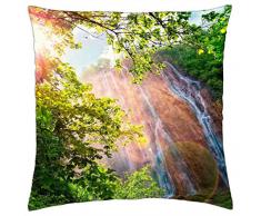 Luz solar de la cascada de baño - Funda de cojín (18