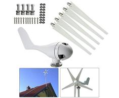 Generador eléctrico de turbina de viento, controlador de carga de molino de viento horizontal, generador de viento híbrido de 5 aspas de rotor, 400 W 24 V
