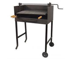 Imex El Zorro 71535 - Barbacoa con elevador y parrilla inox, 50 x 40 x 100 cm, color negro