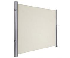SONGMICS Toldo lateral para balcón y terraza, 200 x 300 cm (Altura x Anchura), Protección de la intimidad, Protección solar, Persiana lateral, Beige, GSA200E