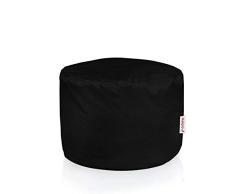 Italpouf - Puf de Exterior cilíndrico, 40 x 55 cm de diámetro, desenfundable Puf Impermeable. Puff de jardín Tejido Nailon puf Acolchado. Puf Puff 24 Colores, Negro