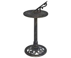 Festnight Reloj Solar de Plástico Reloj de Sol Jardín Exterior Color Bronce 35,5x82 cm