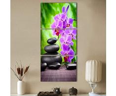 HTRHUA Pintura del Arte de la Lona del HD para la decoración de la Pared de la Sala de Estar 3 Pedazos de la Piedra púrpura de la Piedra del adoquín 60 * 80cm * 3pcs con el Marco