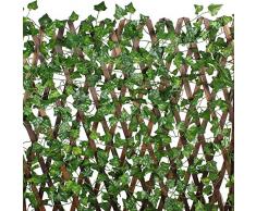 MIHOUNION Plantas colgantes hiedra artificiales 200cm x 12pcs enredaderas artificiales verde hojas de seda guirnalda decorativo, balcón y cerca, protección de privacidad