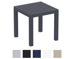 CLP Mesa Auxiliar Ocean Impermeable I Mesa Jardín Resistente a Las inclemencias del Tiempo I Mesa de Plástico Resistente a los Rayos UV I Color: Gris Oscuro