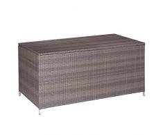 Mesa de Centro baúl de jardín en rattán marrón para terraza y Exterior Garden - LOLAhome