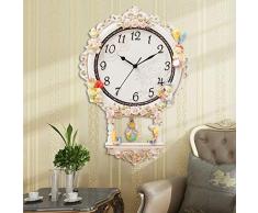 ZLL Reloj de Pared de Campana Reloj de péndulo de Dibujos Animados de Metal Exacto Silencio Relojes de jardín de Estilo Europeo Sala de Estar de Simplicidad Creativa habitación de los niños Cuarzo 1