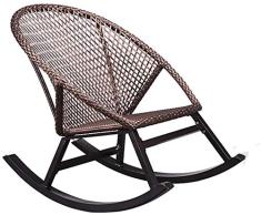 Tumbona Tumbona, Mecedora Balcón Silla de ratán Sillón, Silla de Mimbre Rocker Lounge para jardín Patio Porche Hierba (con Almohadas)