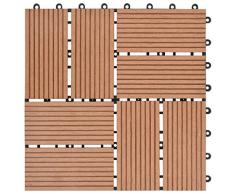 Tidyard 11 Unidades Suelo Exterior de WPC,Baldosas Terraza Exterior para Porche Patios Balcones Baños Piscina o SPA,Resistentes al Agua,30x30cm 1m² Marrón Olaro