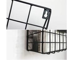Yongan De Pared Revista Estante Almacenamiento Cesta, Periódico Pared Store, Soporte Hierro Forjado Pared Estante para Oficina Sala de Estar Dormitorio - Negro, Free Size