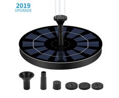 Ankway Bomba de Agua Solar para Fuente 2.5W Respaldo de batería incorporada (versión 2019), Kit de Bomba Sumergible para el Aire Libre Baño de Aves, Estanque, Piscina, Patio, decoración de jardín