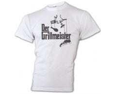 Fun Grillmeister Camiseta T-Shirt Pate de la Grill- Camiseta Divertida Parrilla-camisa-tee S a XXL - algodón, blanco, 100 % 100% algodón algodón, hombre, L