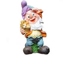 GMMH - Diseño-1 50003-1 Siete Enanos Enano, 37 cm, jardín jardín Figura enana de la decoración