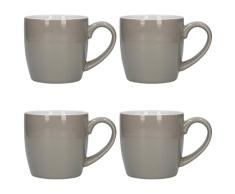 London Pottery 5251662 - Juego de taza de café y té, cerámica, gres, Piedra de adoquín., 300 ml (4 Pieces)